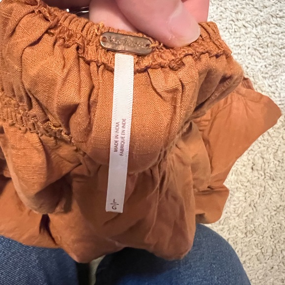 Free People Terracotta Peplum Blouse - Picture 7 of 8